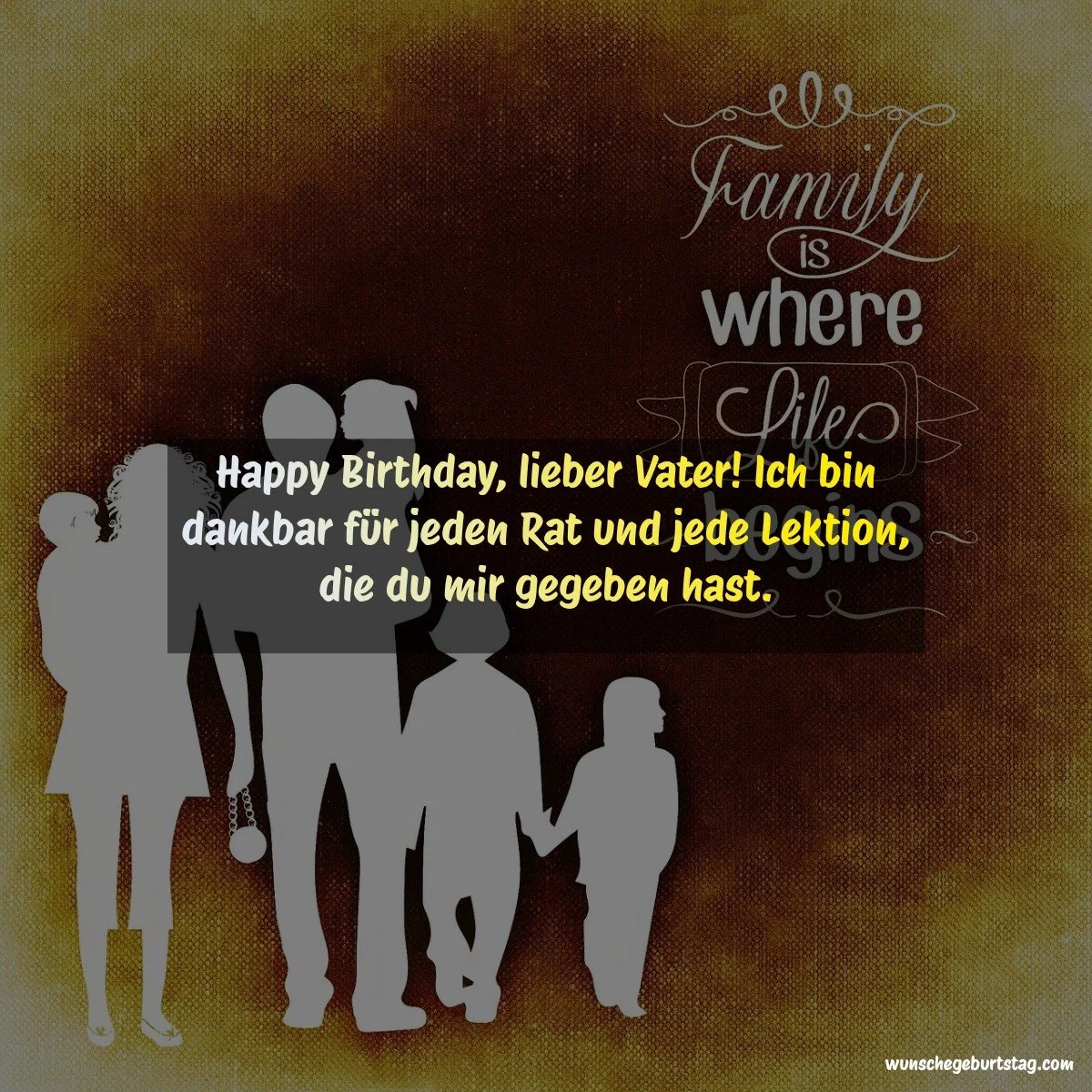 Happy Birthday, lieber Vater! Ich bin dankbar für jeden Rat und jede Lektion, die du mir gegeben has