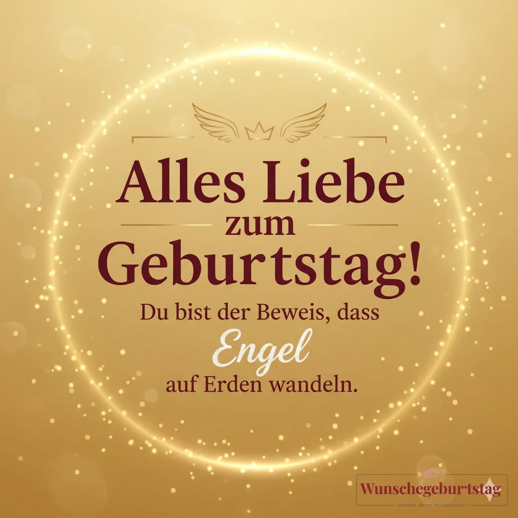 Alles Liebe zum Geburtstag! Du bist der Beweis, dass Engel auf Erden wandeln.