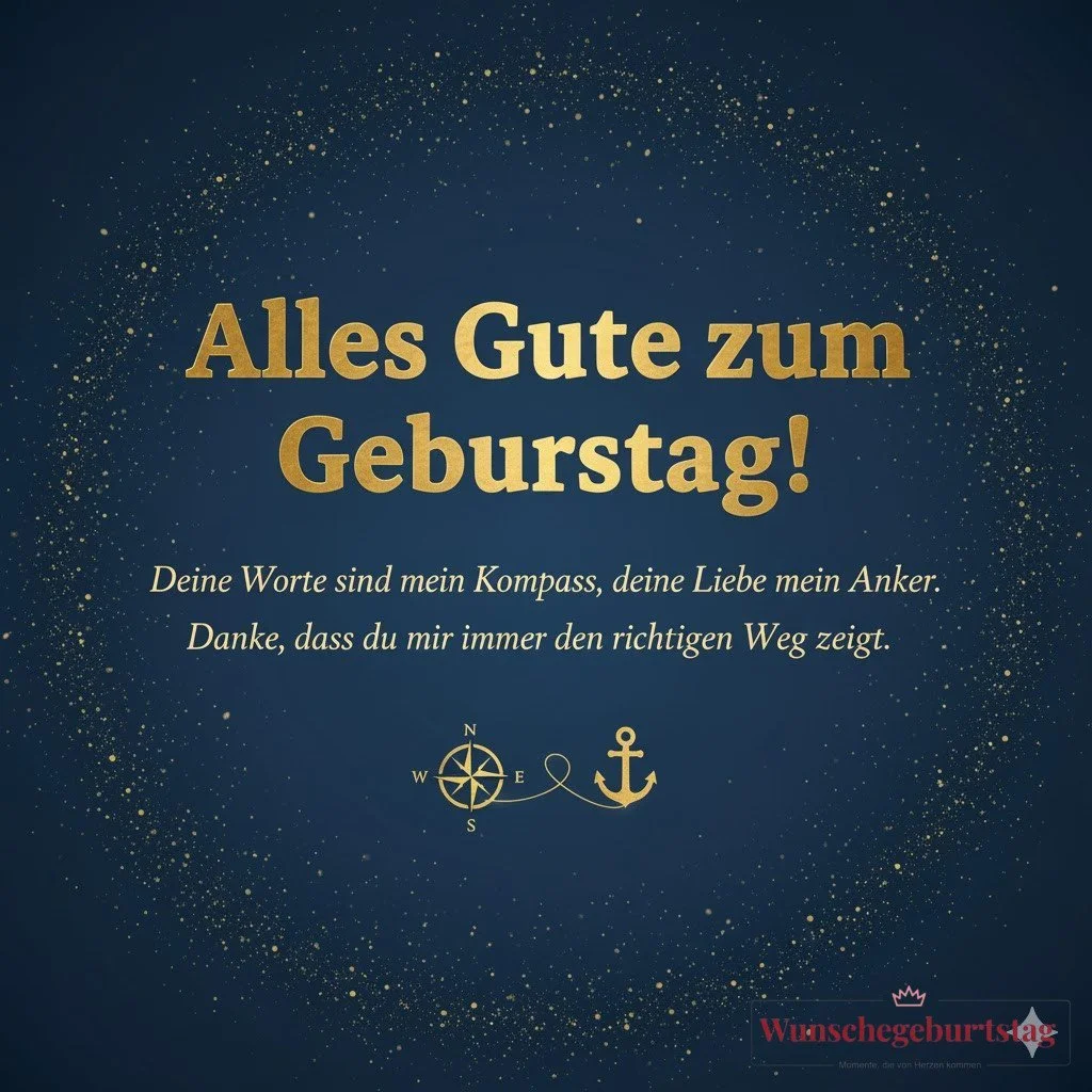Alles Gute zum Geburtstag! Deine Worte sind mein Kompass, deine Liebe mein Anker. Danke, dass du mir - Geburtstagswünsche Mutter