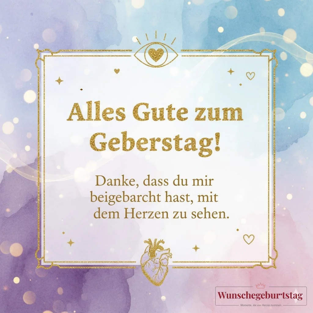 Alles Gute zum Geburtstag! Danke, dass du mir beigebracht hast, mit dem Herzen zu sehen. - Geburtstagswünsche Mutter