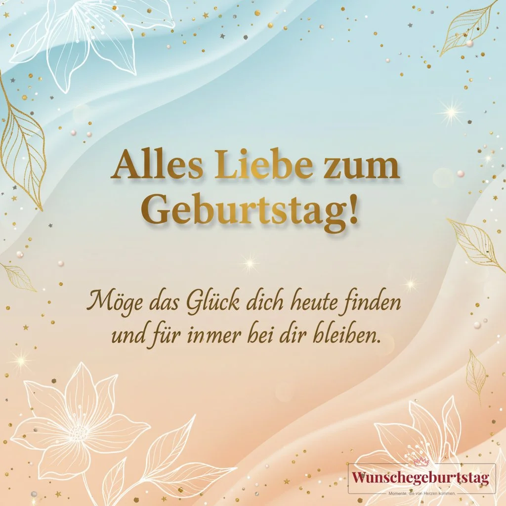 Alles Liebe zum Geburtstag! Möge das Glück dich heute finden und für immer bei dir bleiben. - Geburtstagswünsche Mutter
