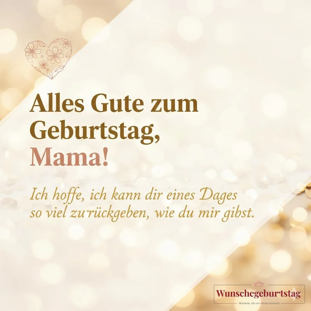 Alles Gute zum Geburtstag, Mama! Ich hoffe, ich kann dir eines Tages so viel zurückgeben, wie du mir gibst.