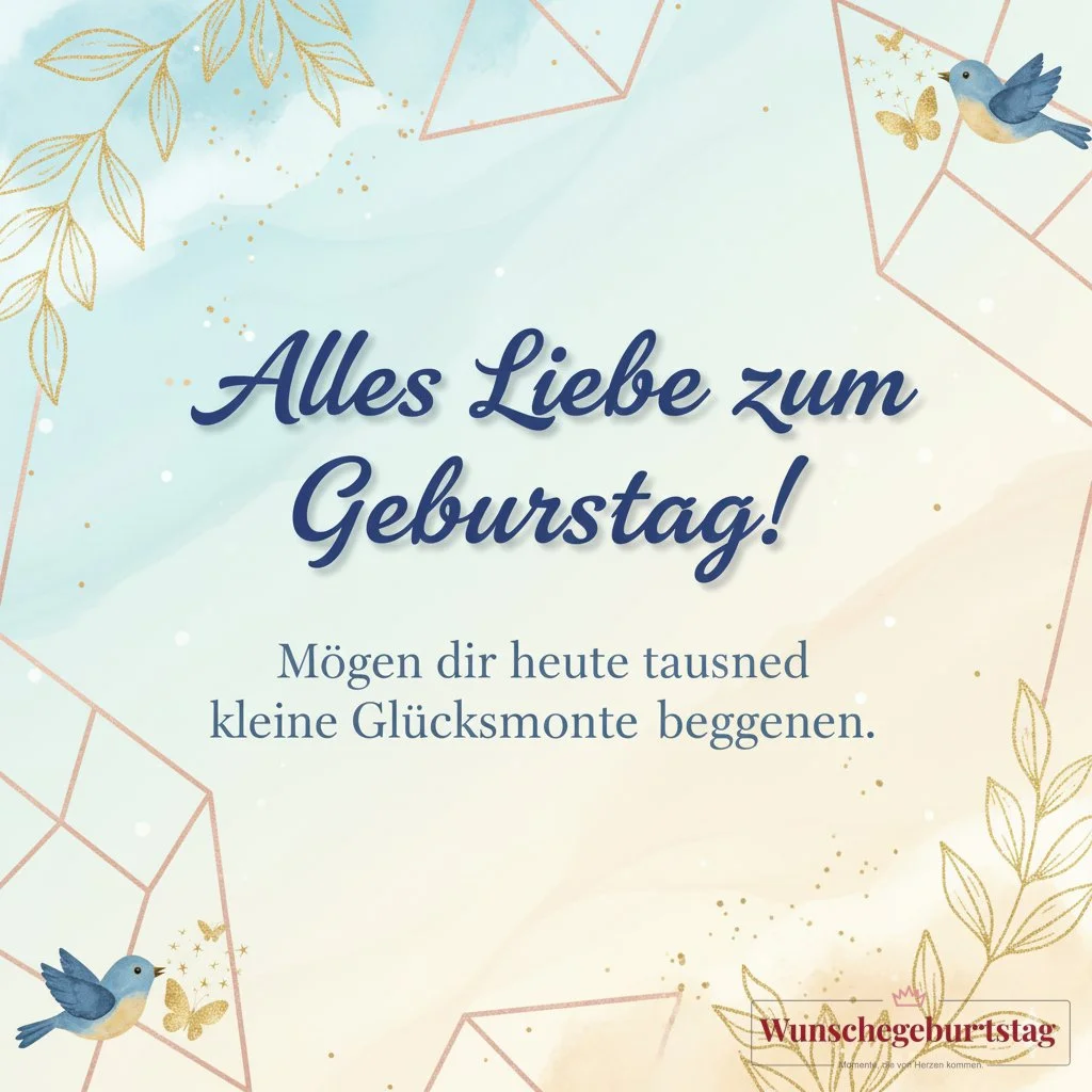 Alles Liebe zum Geburtstag! Mögen dir heute tausend kleine Glücksmomente begegnen.