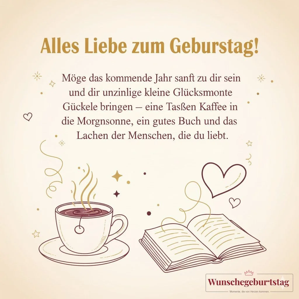Alles Liebe zum Geburtstag! Möge das kommende Jahr sanft zu dir sein und dir unzählige kleine Glücks - Geburtstagswünsche Mutter