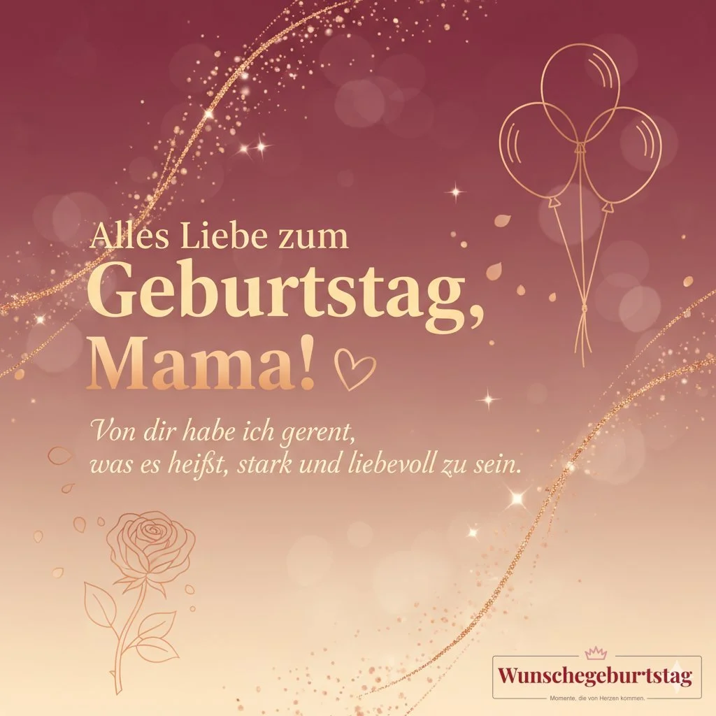 Alles Liebe zum Geburtstag, Mama! Von dir habe ich gelernt, was es heißt, stark und liebevoll zu sei - Geburtstagswünsche Mutter
