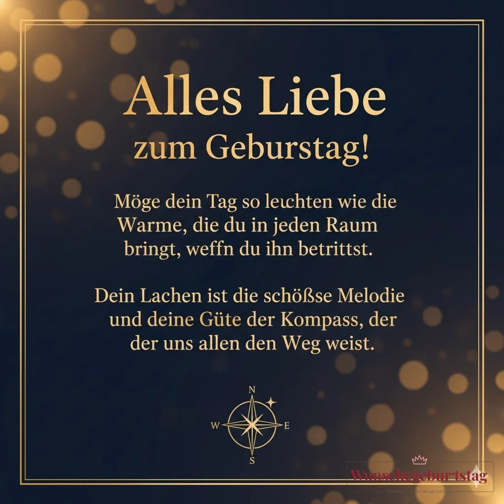 Alles Liebe zum Geburtstag! Möge dein Tag so leuchten wie die Wärme, die du in jeden Raum bringst, w - Geburtstagswünsche Mutter