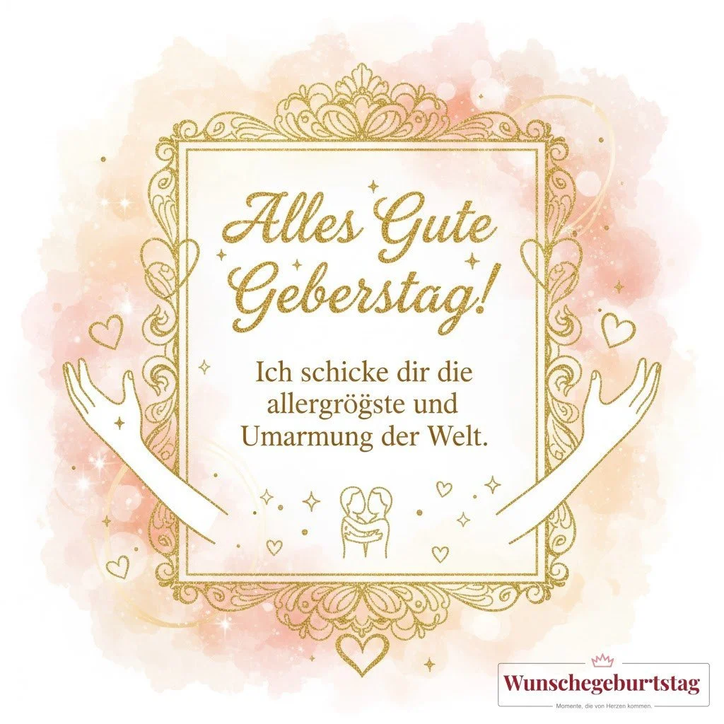 Alles Gute zum Geburtstag! Ich schicke dir die allergrößte und wärmste Umarmung der Welt. - Geburtstagswünsche Mutter