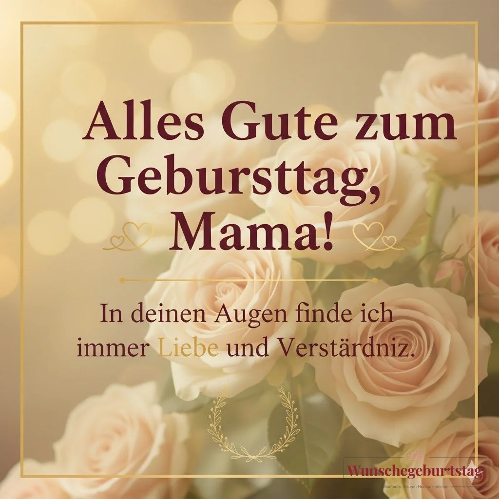Alles Gute zum Geburtstag, Mama! In deinen Augen finde ich immer Liebe und Verständnis. - Geburtstagswünsche Mutter