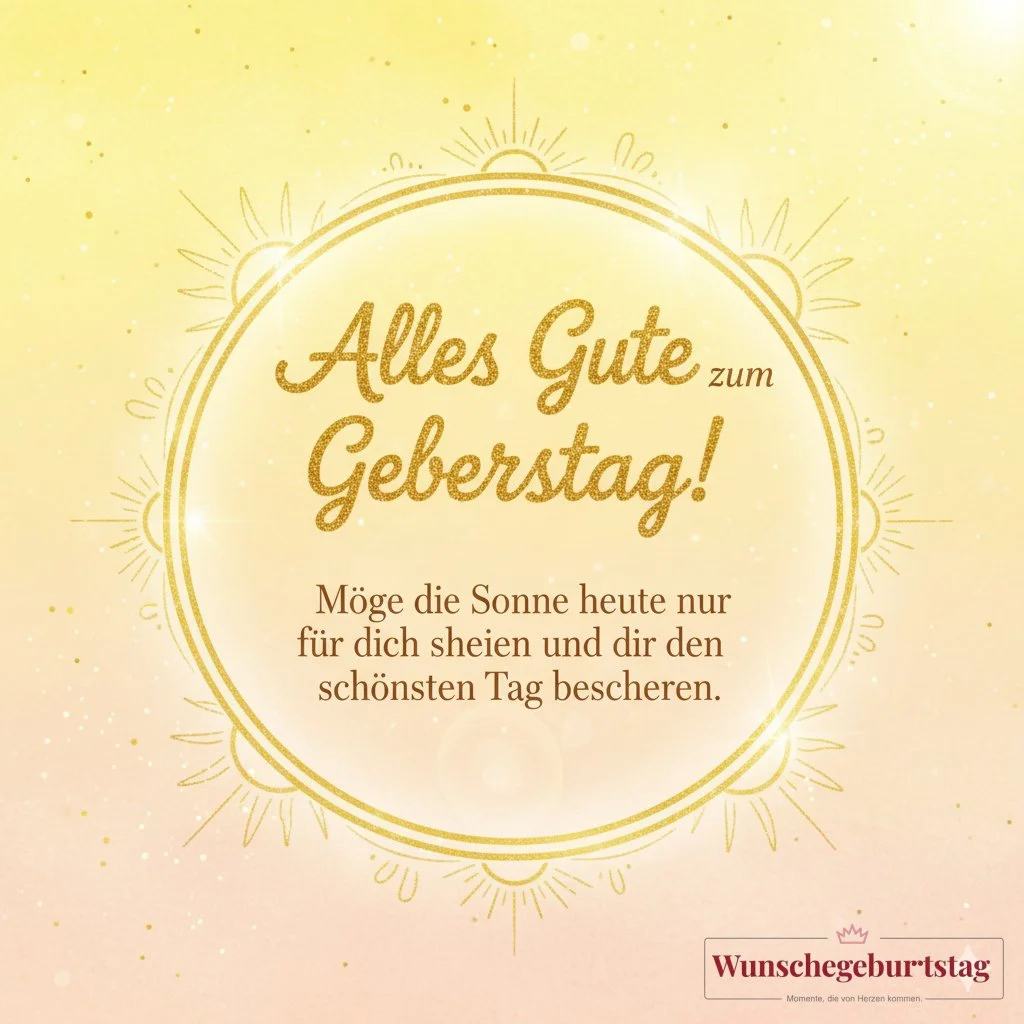 Alles Gute zum Geburtstag! Möge die Sonne heute nur für dich scheinen und dir den schönsten Tag besc - Geburtstagswünsche Mutter