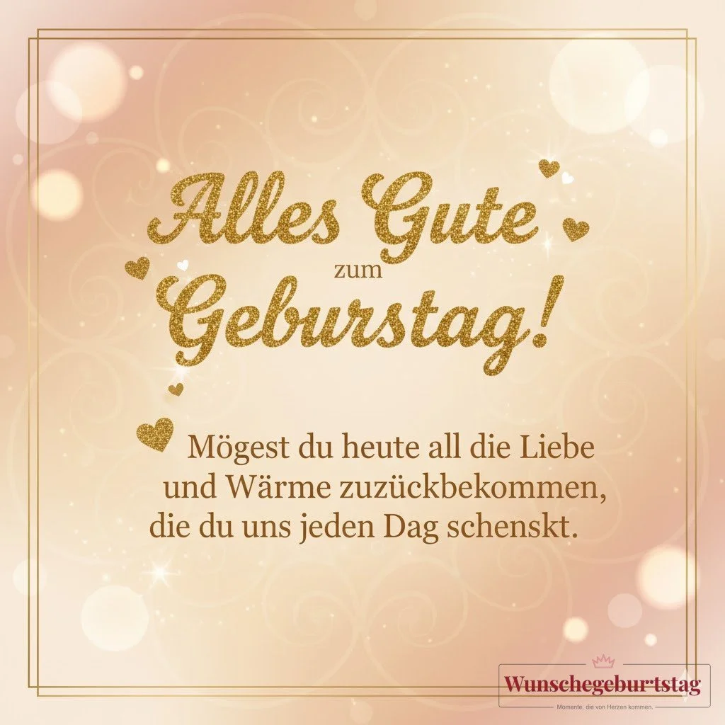Alles Gute zum Geburtstag! Mögest du heute all die Liebe und Wärme zurückbekommen, die du uns jeden  - Geburtstagswünsche Mutter