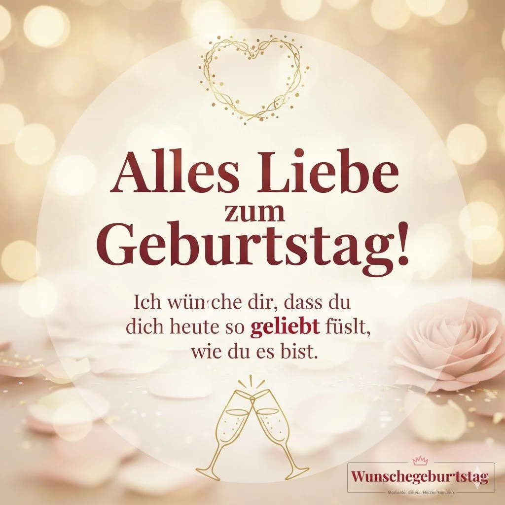 Alles Liebe zum Geburtstag! Ich wünsche dir, dass du dich heute so geliebt fühlst, wie du es bist. - Geburtstagswünsche Mutter