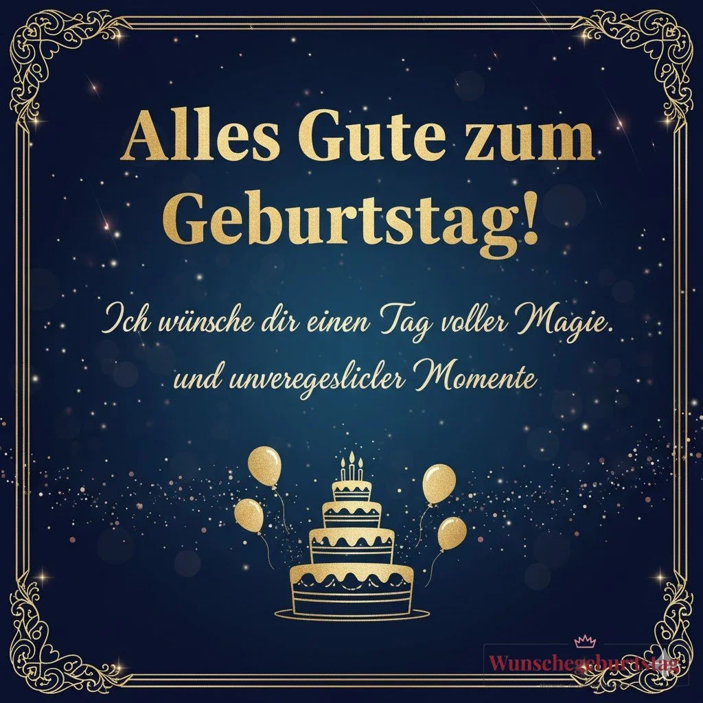 Alles Gute zum Geburtstag! Ich wünsche dir einen Tag voller Magie und unvergesslicher Momente. - Geburtstagswünsche Mutter