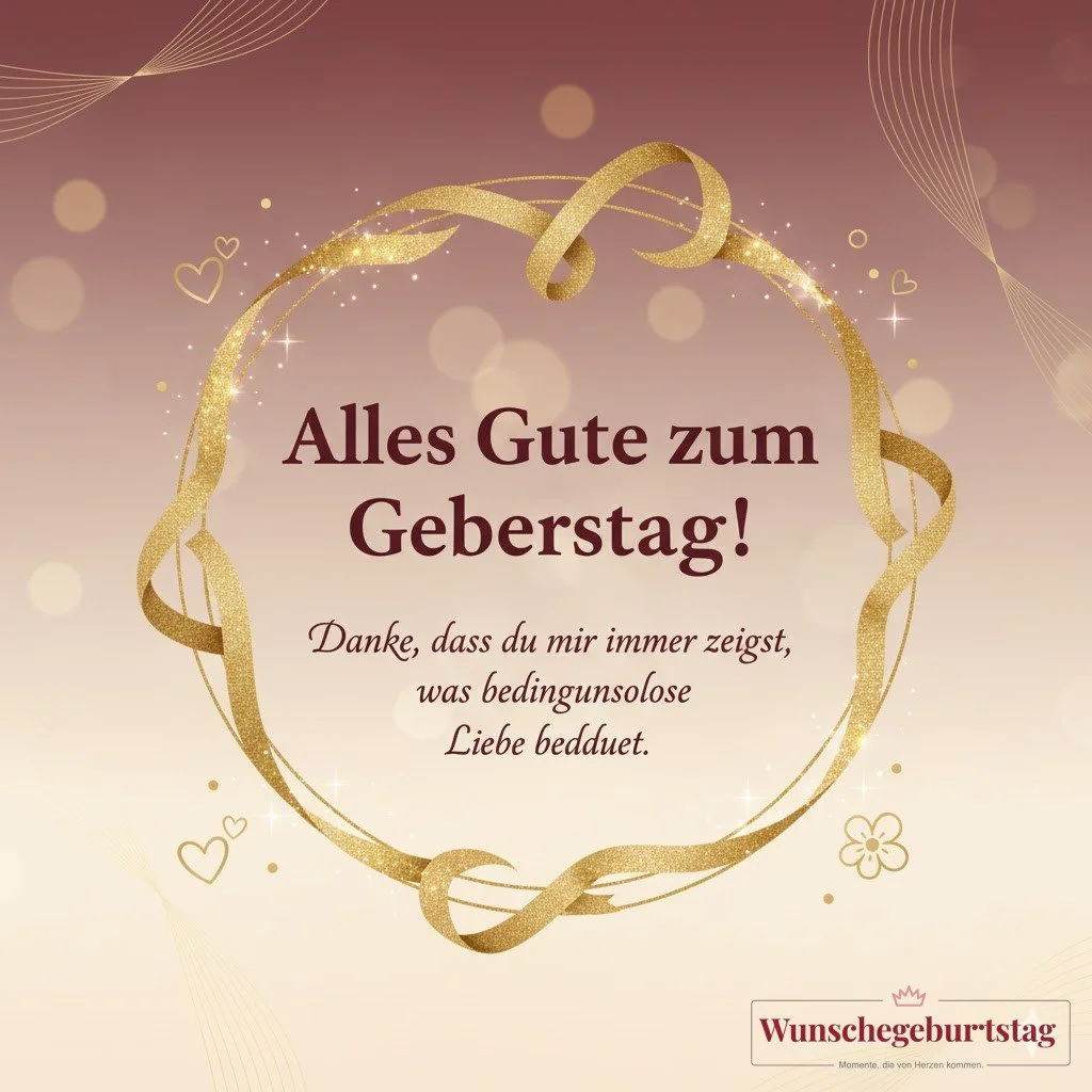 Alles Gute zum Geburtstag! Danke, dass du mir immer zeigst, was bedingungslose Liebe bedeutet. - Geburtstagswünsche Mutter