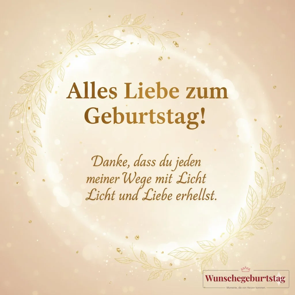 Alles Liebe zum Geburtstag! Danke, dass du jeden meiner Wege mit Licht und Liebe erhellst. - Geburtstagswünsche Mutter