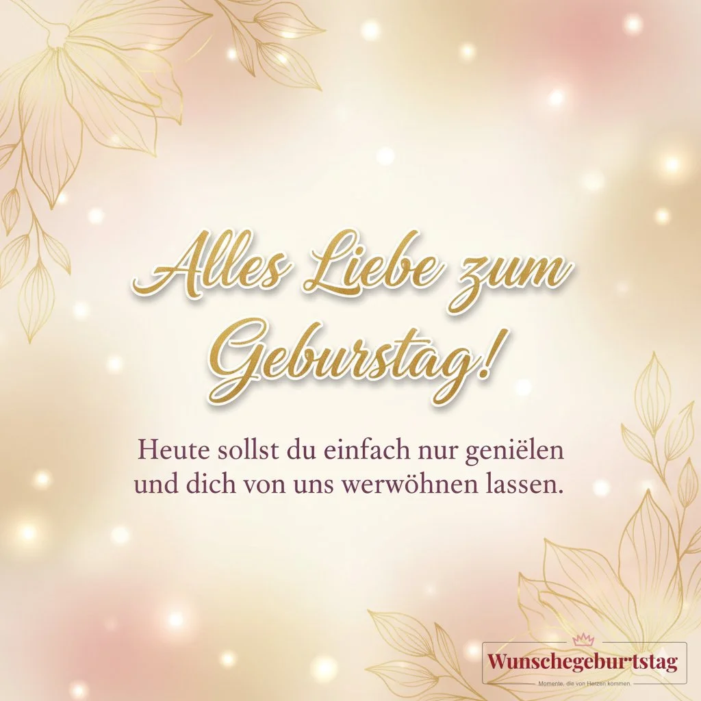 Alles Liebe zum Geburtstag! Heute sollst du einfach nur genießen und dich von uns verwöhnen lassen. - Geburtstagswünsche Mutter