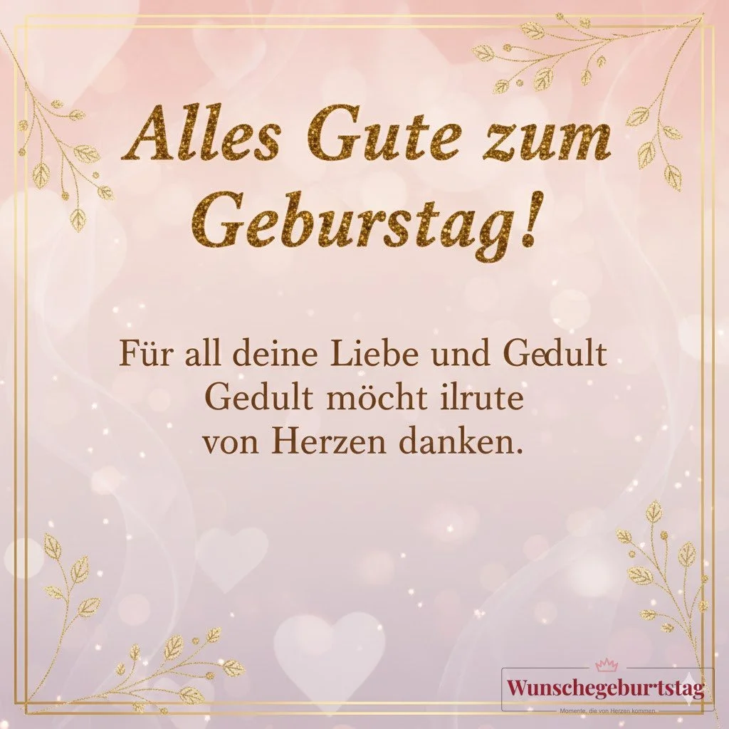 Alles Gute zum Geburtstag! Für all deine Liebe und Geduld möchte ich dir heute von Herzen danken. - Geburtstagswünsche Mutter