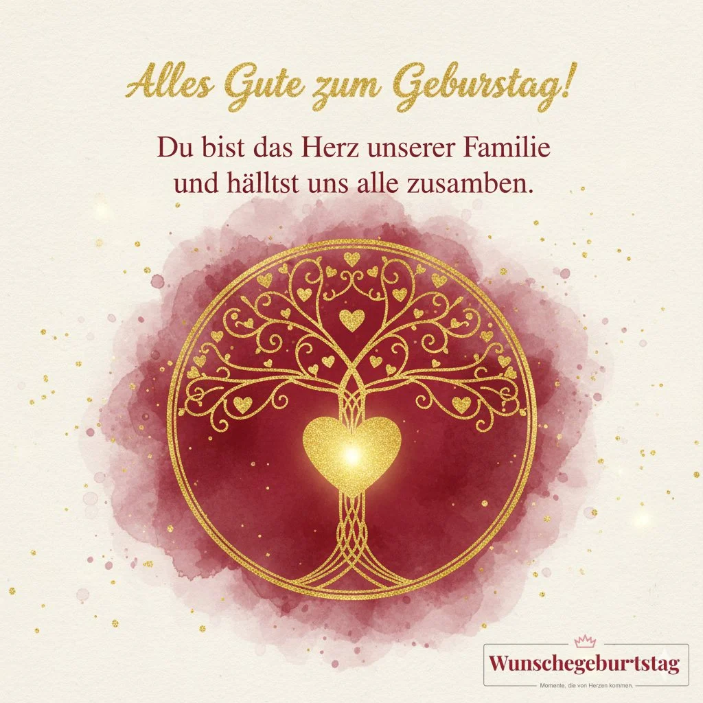 Alles Gute zum Geburtstag! Du bist das Herz unserer Familie und hältst uns alle zusammen. - Geburtstagswünsche Mutter