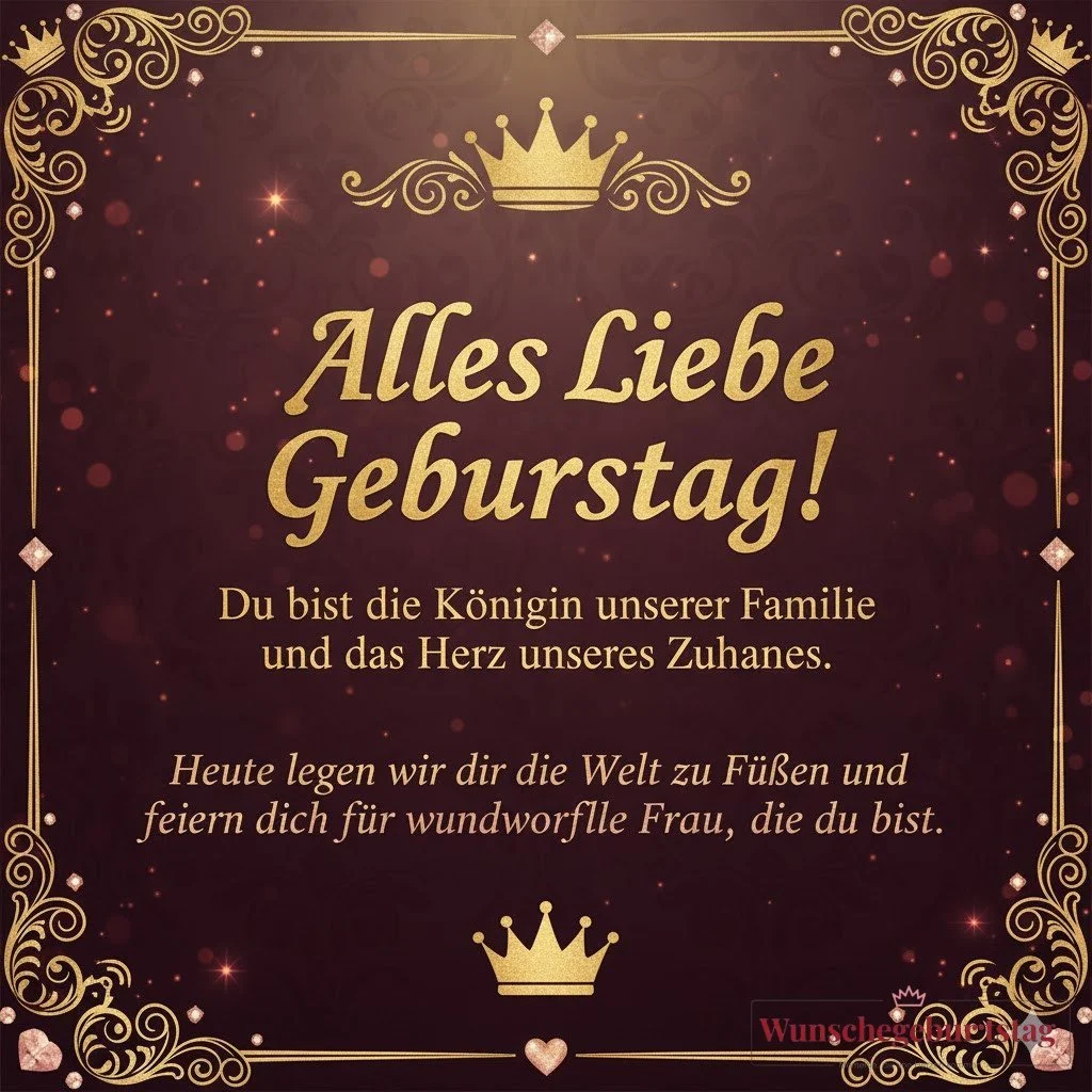 Alles Liebe zum Geburtstag! Du bist die Königin unserer Familie und das Herz unseres Zuhauses. Heute - Geburtstagswünsche Mutter