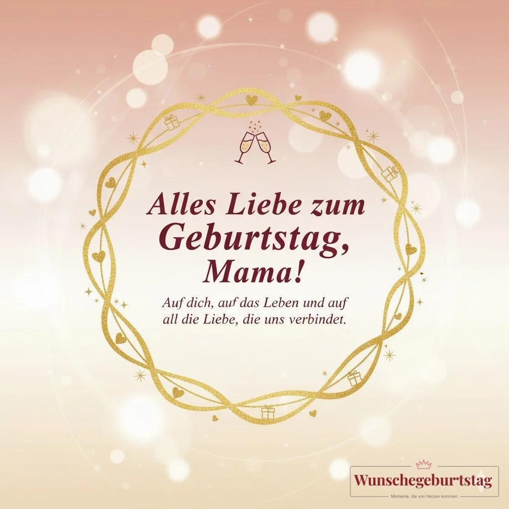 Alles Liebe zum Geburtstag, Mama! Auf dich, auf das Leben und auf all die Liebe, die uns verbindet. - Geburtstagswünsche Mutter