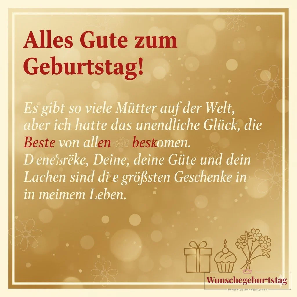 Alles Gute zum Geburtstag! Es gibt so viele Mütter auf der Welt, aber ich hatte das unendliche Glück - Geburtstagswünsche Mutter