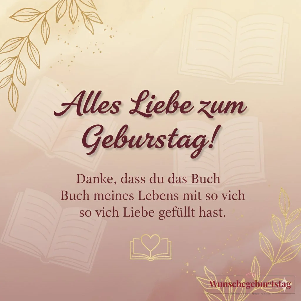 Alles Liebe zum Geburtstag! Danke, dass du das Buch meines Lebens mit so viel Liebe gefüllt hast. - Geburtstagswünsche Mutter