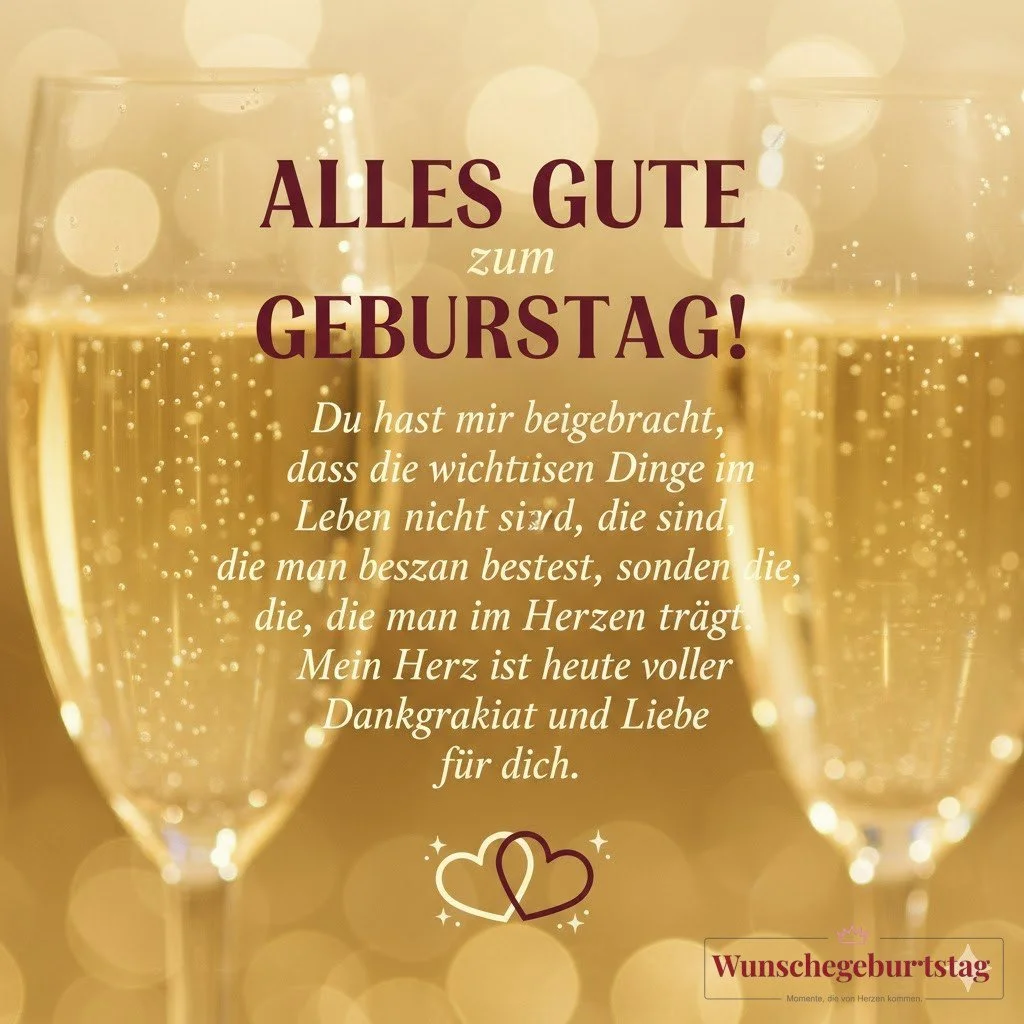 Alles Gute zum Geburtstag! Du hast mir beigebracht, dass die wichtigsten Dinge im Leben nicht die si - Geburtstagswünsche Mutter