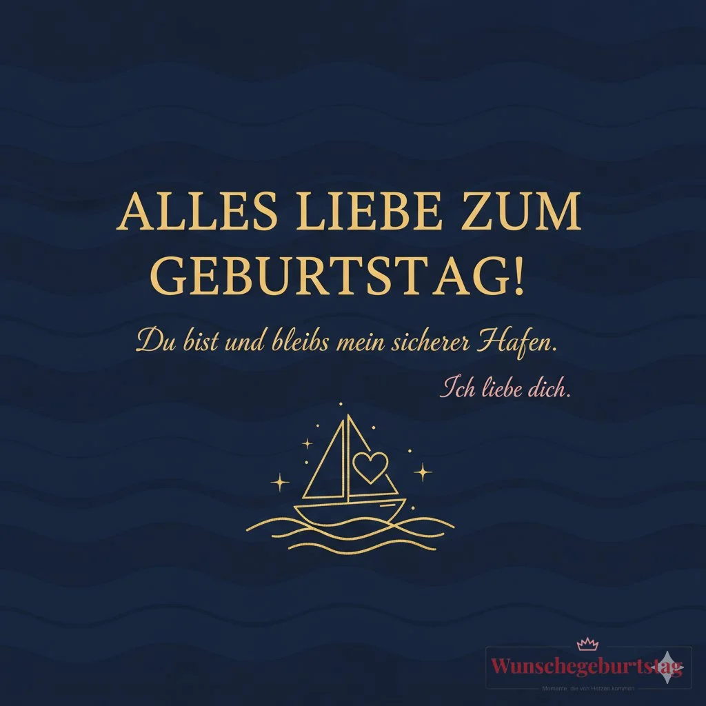 Alles Liebe zum Geburtstag! Du bist und bleibst mein sicherer Hafen. Ich liebe dich. - Geburtstagswünsche Mutter