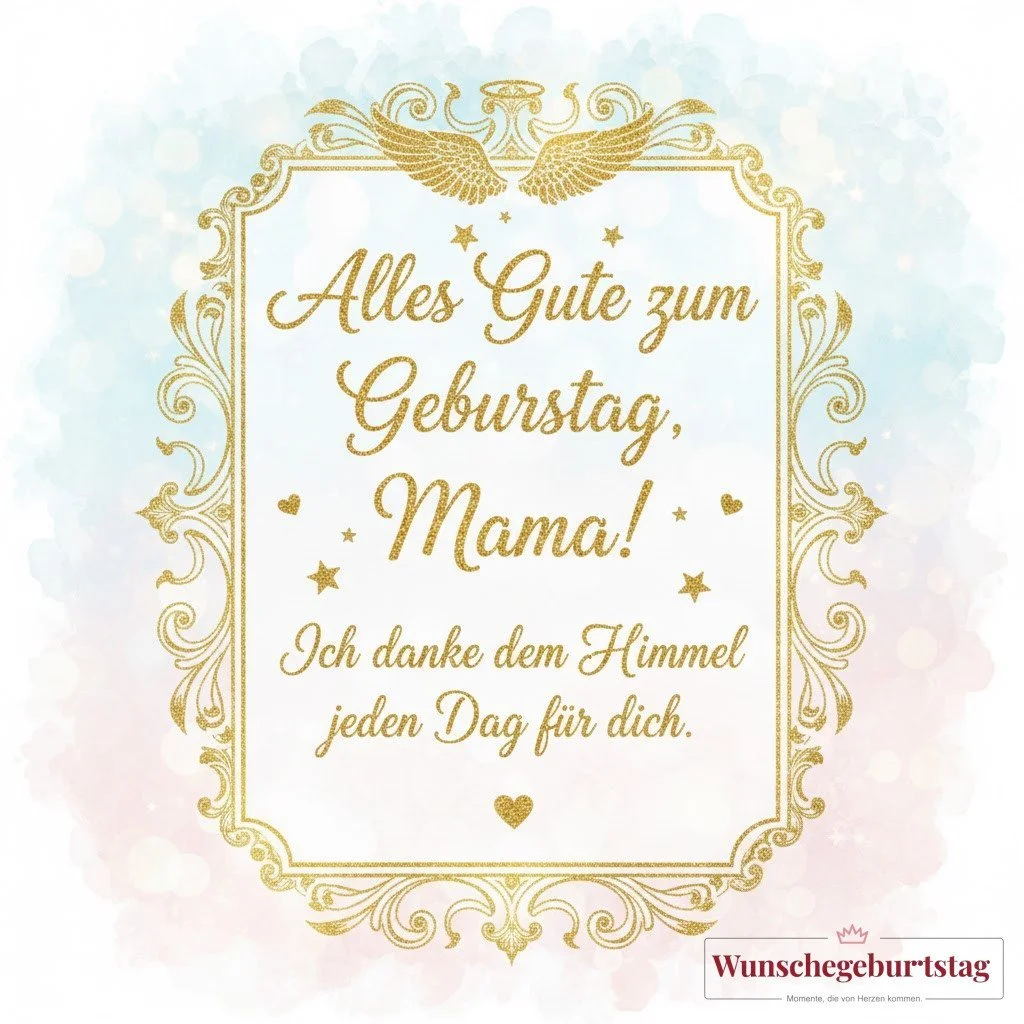 Alles Gute zum Geburtstag, Mama! Ich danke dem Himmel jeden Tag für dich. - Geburtstagswünsche Mutter