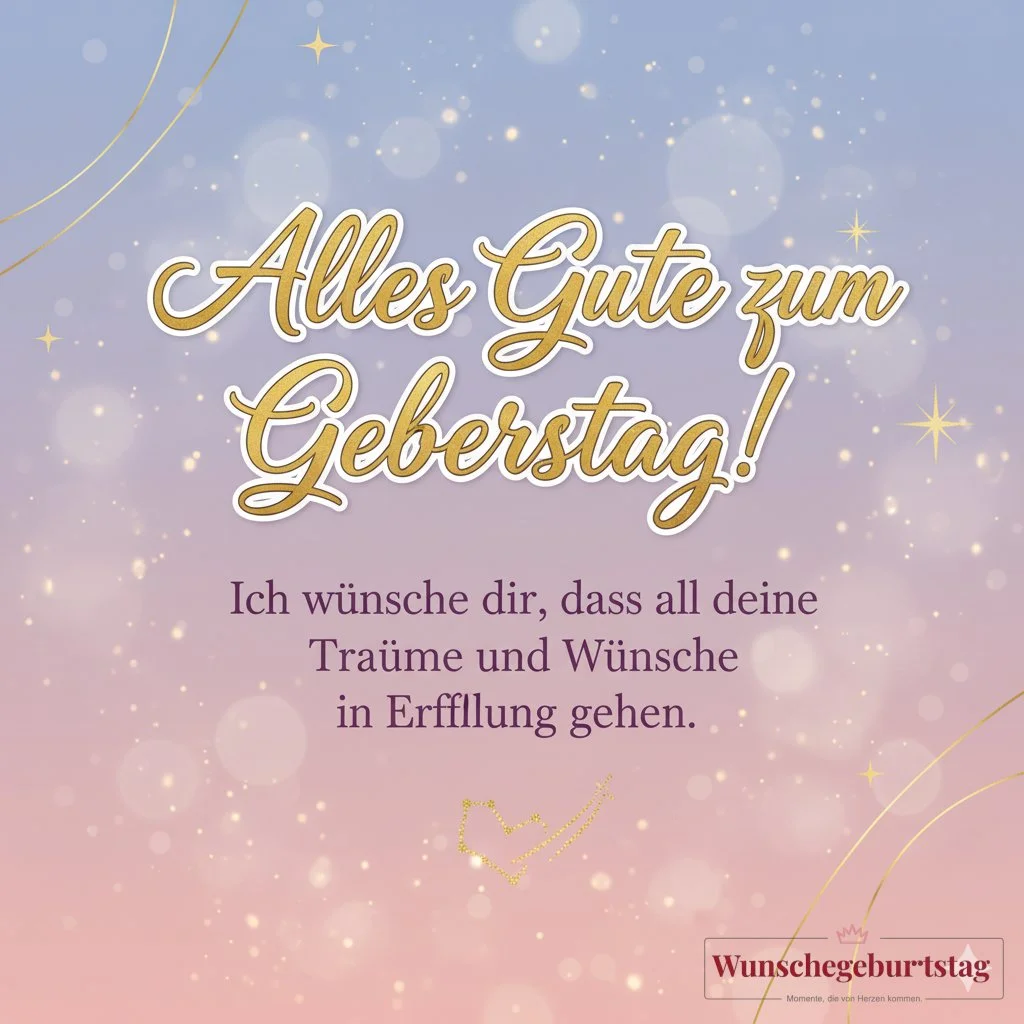 Alles Gute zum Geburtstag! Ich wünsche dir, dass all deine Träume und Wünsche in Erfüllung gehen. - Geburtstagswünsche Mutter
