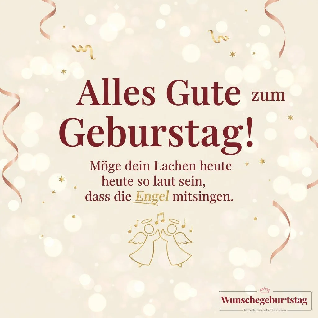 Alles Gute zum Geburtstag! Möge dein Lachen heute so laut sein, dass die Engel mitsingen.
