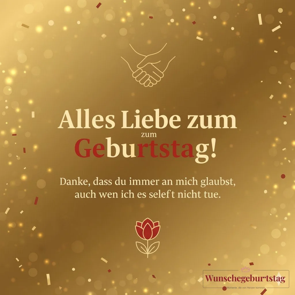 Alles Liebe zum Geburtstag! Danke, dass du immer an mich glaubst, auch wenn ich es selbst nicht tue.