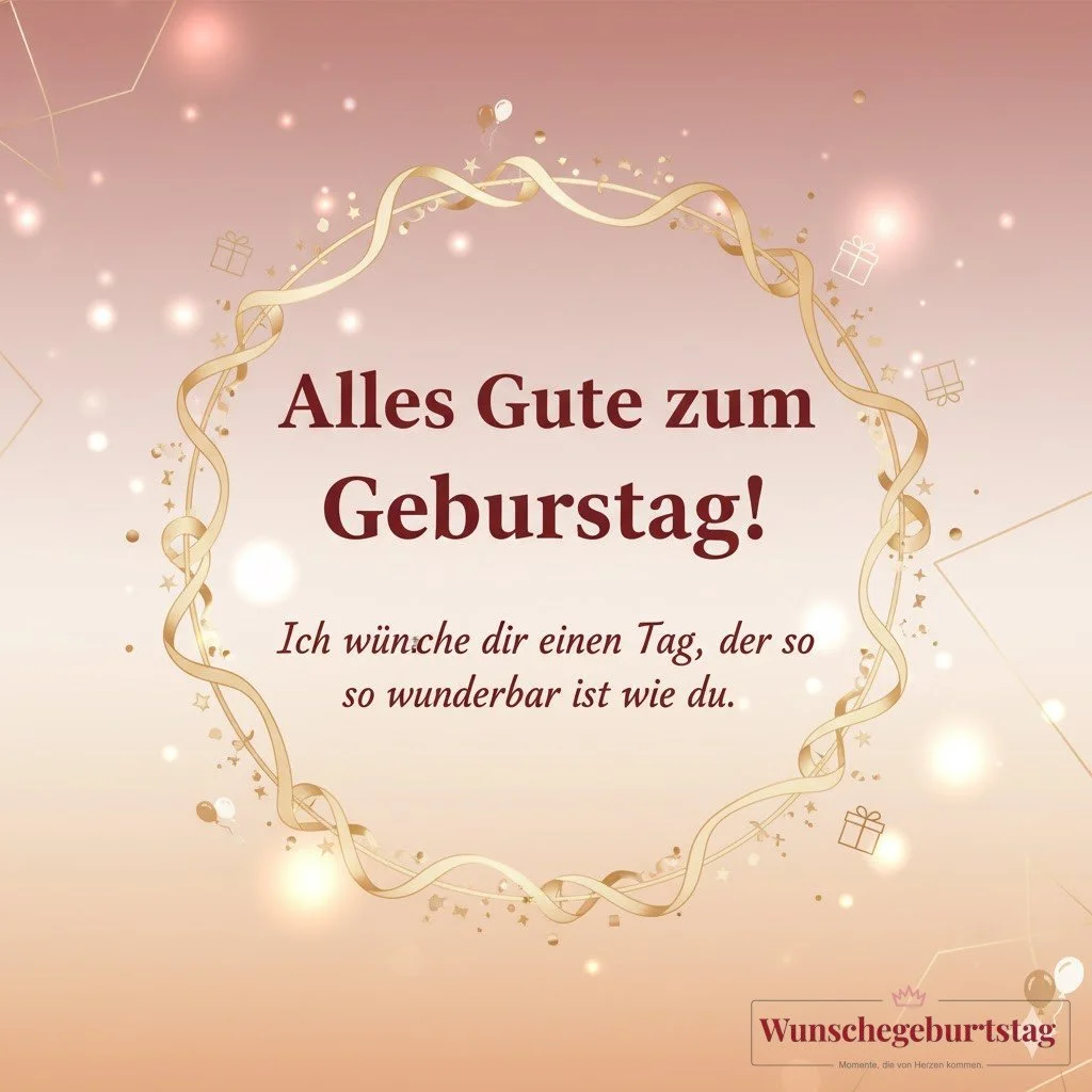 Alles Gute zum Geburtstag! Ich wünsche dir einen Tag, der so wunderbar ist wie du. - Geburtstagswünsche Mutter