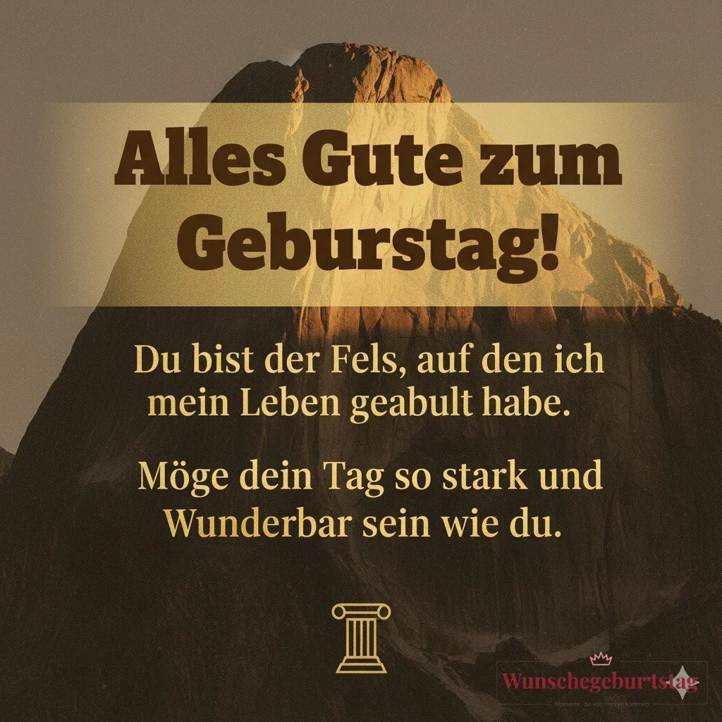 Alles Gute zum Geburtstag! Du bist der Fels, auf den ich mein Leben gebaut habe. Möge dein Tag so st - Geburtstagswünsche Mutter