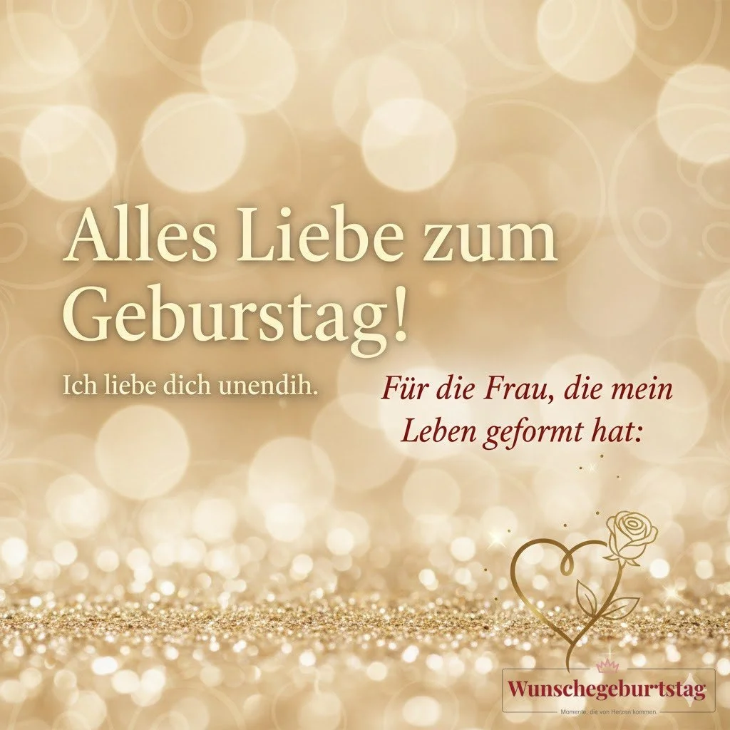 Alles Liebe zum Geburtstag! Für die Frau, die mein Leben geformt hat: Ich liebe dich unendlich.