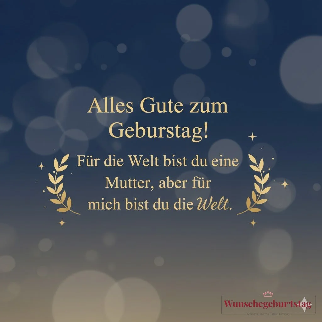 Alles Gute zum Geburtstag! Für die Welt bist du eine Mutter, aber für mich bist du die Welt. - Geburtstagswünsche Mutter
