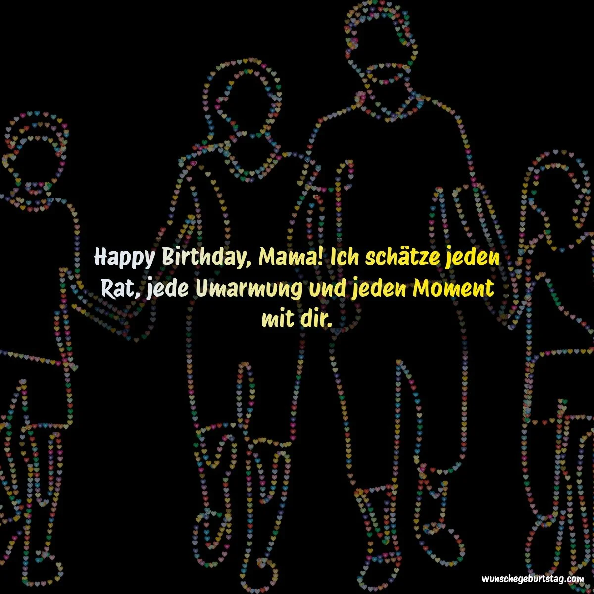 Happy Birthday, Mama! Ich schätze jeden Rat, jede Umarmung und jeden Moment mit dir. - Geburtstagswünsche Mutter