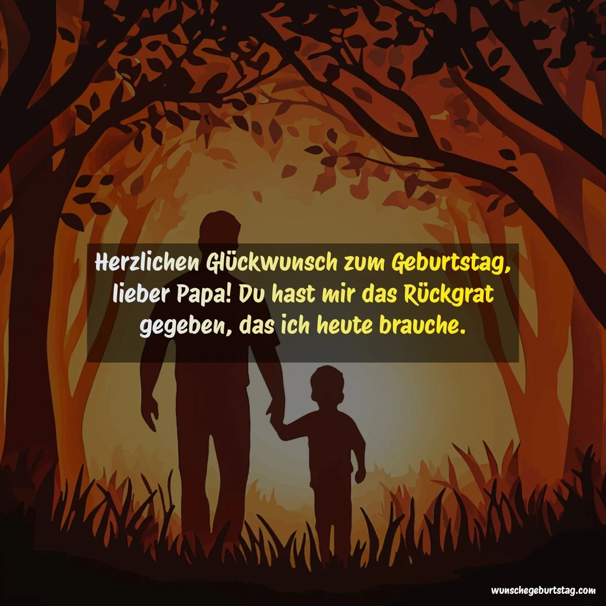 Herzlichen Glückwunsch zum Geburtstag, lieber Papa! Du hast mir das Rückgrat gegeben, das ich heute  - Geburtstagswünsche Vater
