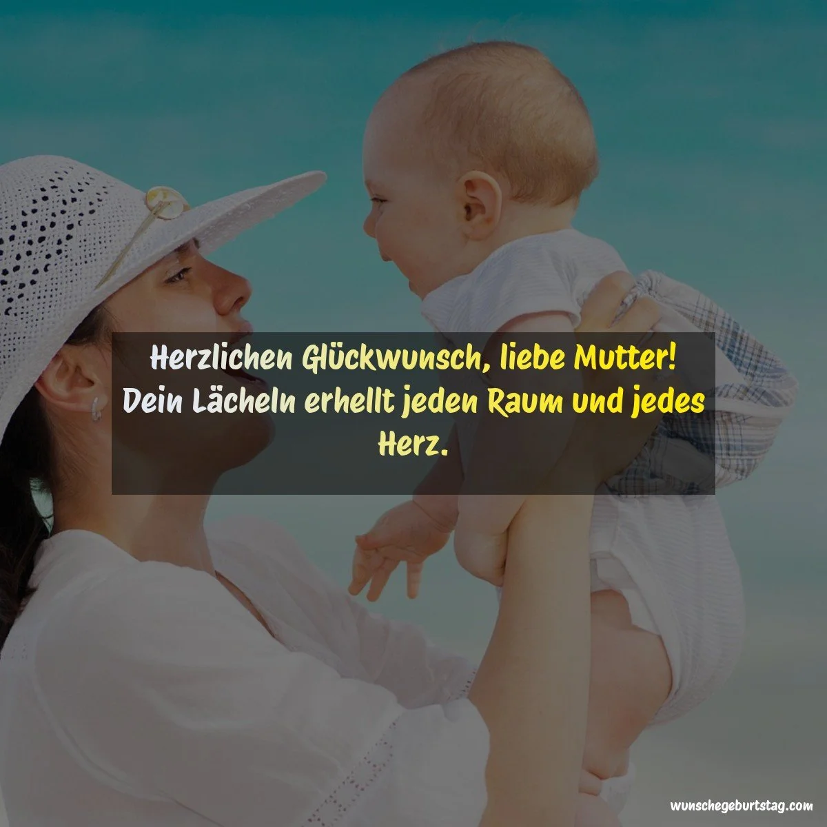 Herzlichen Glückwunsch, liebe Mutter! Dein Lächeln erhellt jeden Raum und jedes Herz. - Geburtstagswünsche Mutter